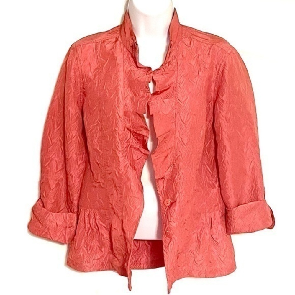 Chico’s! Coral Jacquard Blazer!